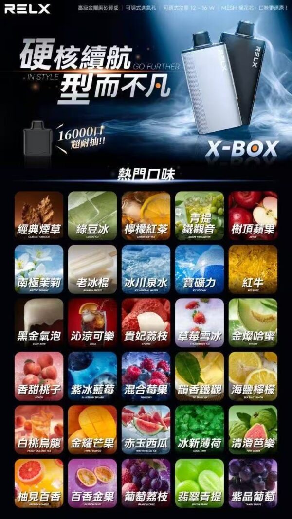 RELX悅刻X-BOX煙彈16000口【買三顆送主機】【買四顆得5顆+主機】